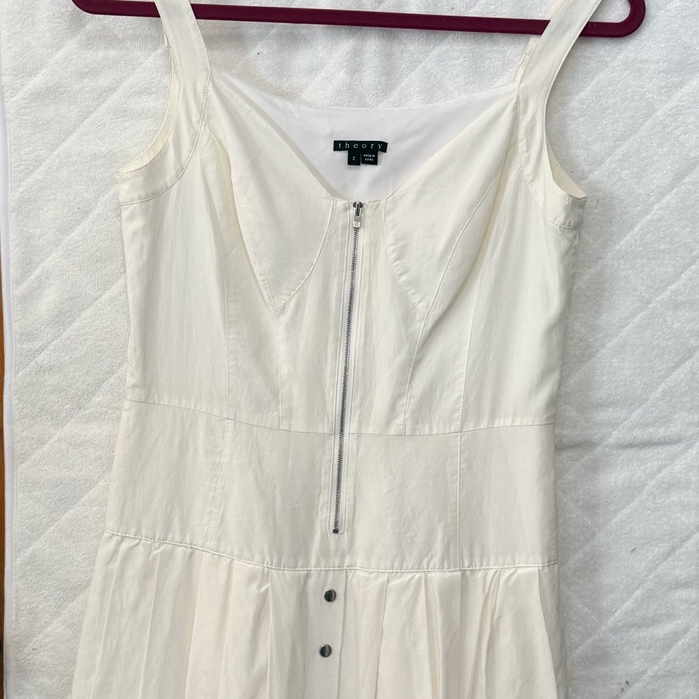 Theory Cream Mini Dress with Zipper